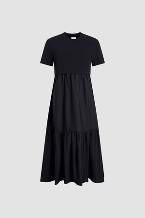 Robe Midi Volume Popeline en Coton Biologique