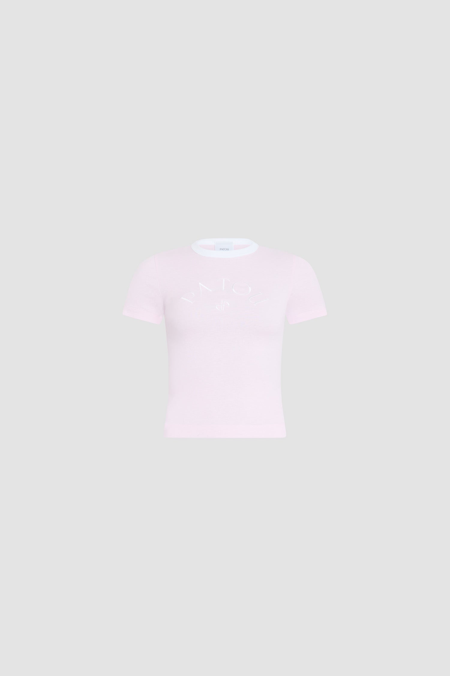Patou - オーガニックコットン JP フィットTシャツ - Orchid Ice - ピンクカラーのTシャツ。オーガニックコットン素材。フィットカット。ラウンドカラー。パトゥ JPの刺しゅう。