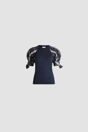 Organic cotton tie-sleeve T-shirt