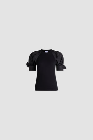 Organic cotton tie-sleeve T-shirt