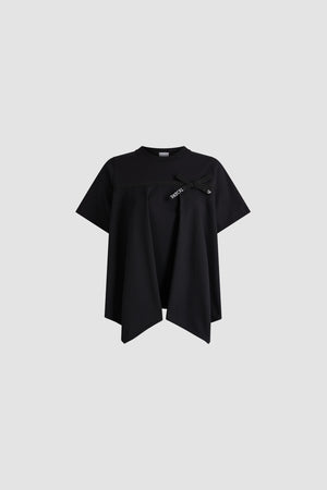 T-shirt drappeggiata in cotone biologico