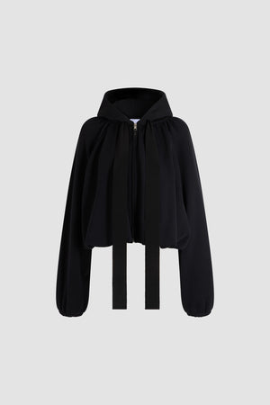 Organic cotton volume zip-up hoodie