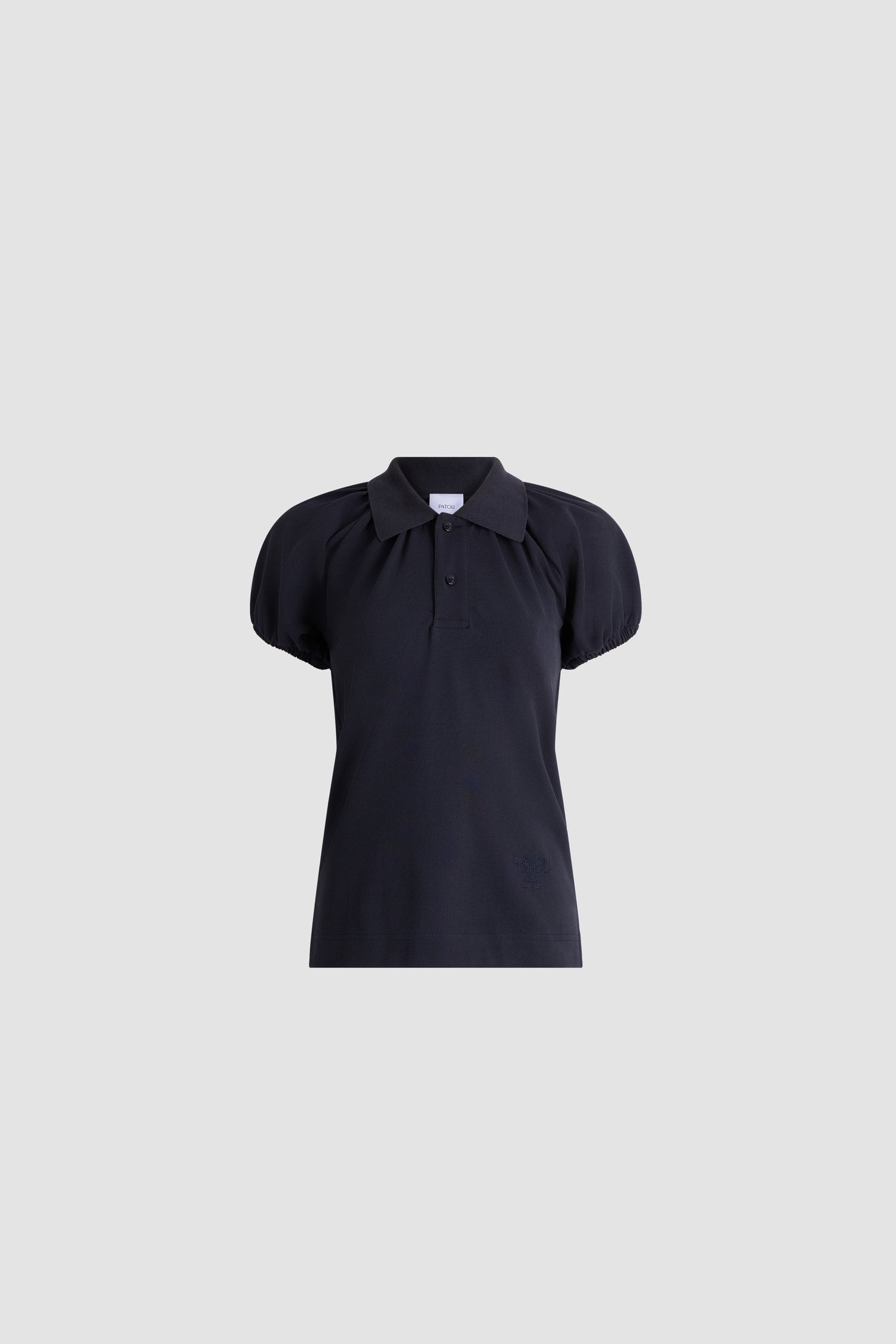 Patou - Polo in cotone biologico con maniche volume - Night Blue - Polo in cotone biologico blu navy. Taglio dritto. Collo polo. Maniche corte voluminose.