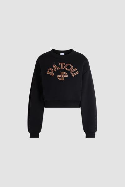 Cropped Patou organic cotton sweatshirt - Black - XL