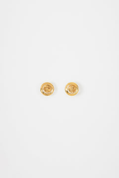 JP stud earrings in gold-plated brass