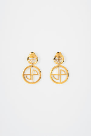 Boucles d'oreilles pendantes JP en laiton doré