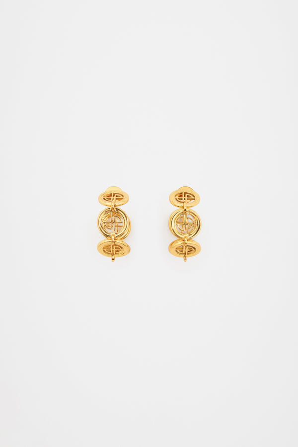 Patou - JP hoop earrings in gold-plated brass