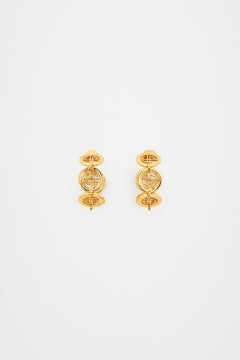 JP hoop earrings in gold-plated brass