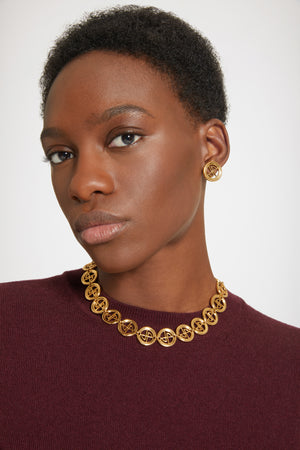 Collier JP en laiton doré