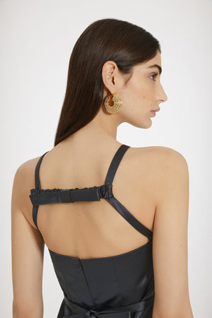 Pavé circle earrings in crystal and brass