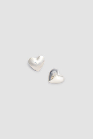 M Heart Clip-On Earrings