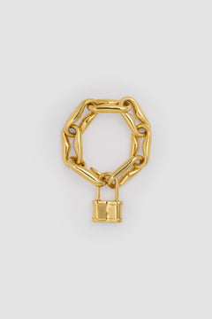 Padlock bracelet in gold-plated brass
