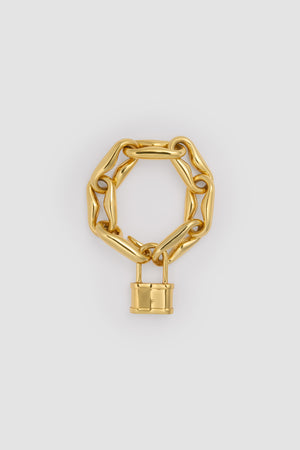 Padlock bracelet in gold-plated brass