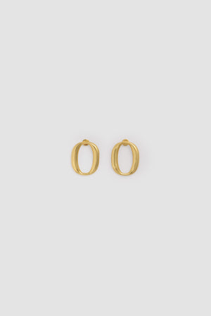 Oval earrings in gold-plated brass