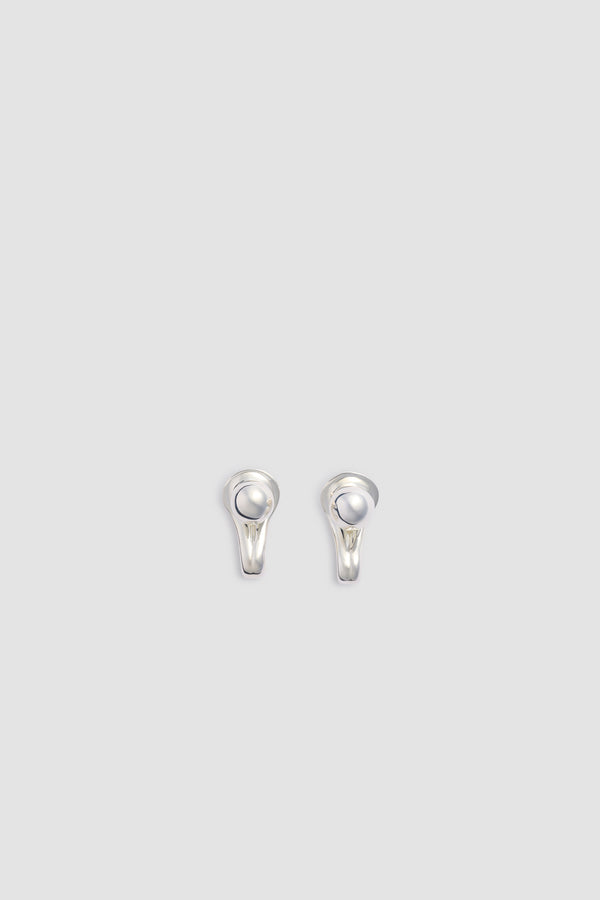Patou - S Link Geometric Stud Earrings - Silver - Geometric stud earrings in silver-colored brass. Dangle style.
