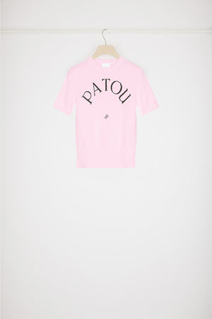 Patou jacquard knit top in eco-friendly cotton blend
