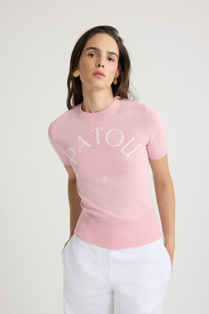 Top à logo Patou en maille de coton mélangé