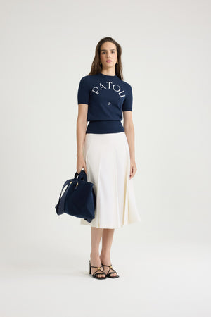 Top con logo Patou in maglia di misto cotone