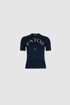 Top con logo Patou in maglia di misto cotone