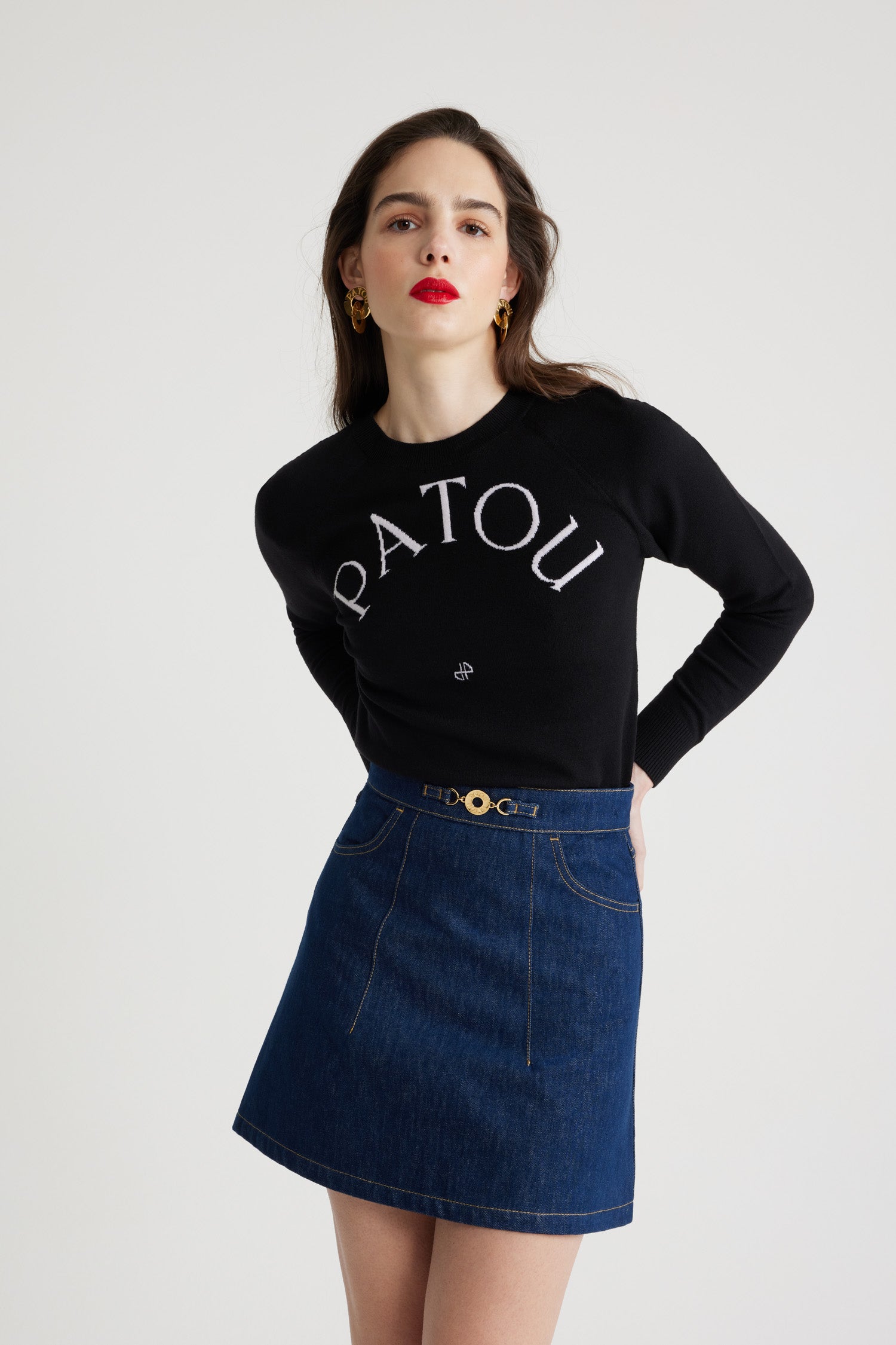 PATOU ブラック セーター XS ウールブレンドジャンパー　ニット Patou | パトゥ ウールブレンド ジャンパー