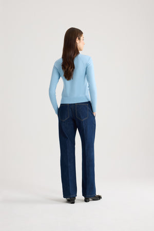 Langarm-Jacquardpullover aus Wollmischung