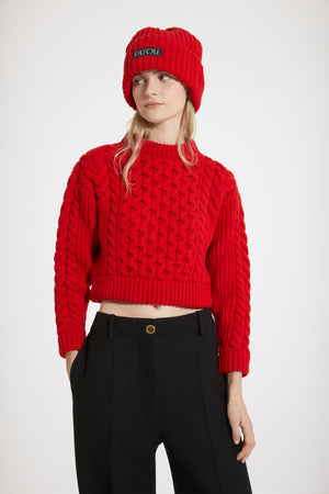 Mixed cable knit jumper in wool and cashmere