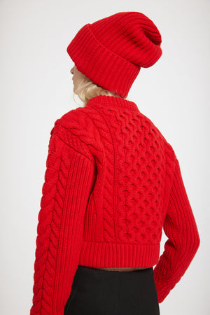 Mixed cable knit jumper in wool and cashmere