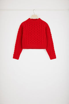 Mixed cable knit jumper in wool and cashmere