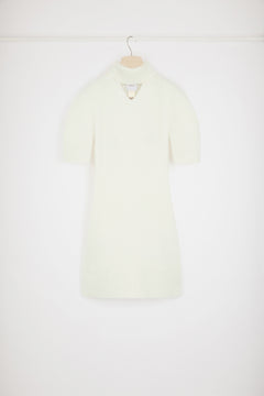 Cut-out mini dress in sustainable alpaca blend