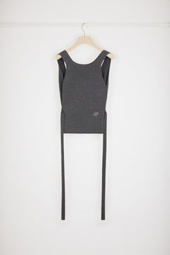 Wrap-back tank in sustainable wool blend
