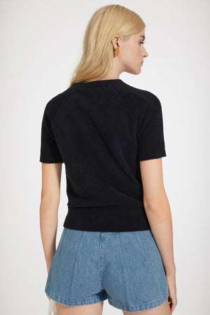 Patou jacquard knit top in cotton blend