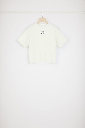 Top a maniche corte in maglia 3D