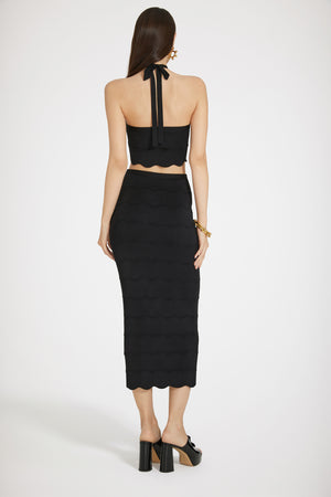 Top in maglia ondulata