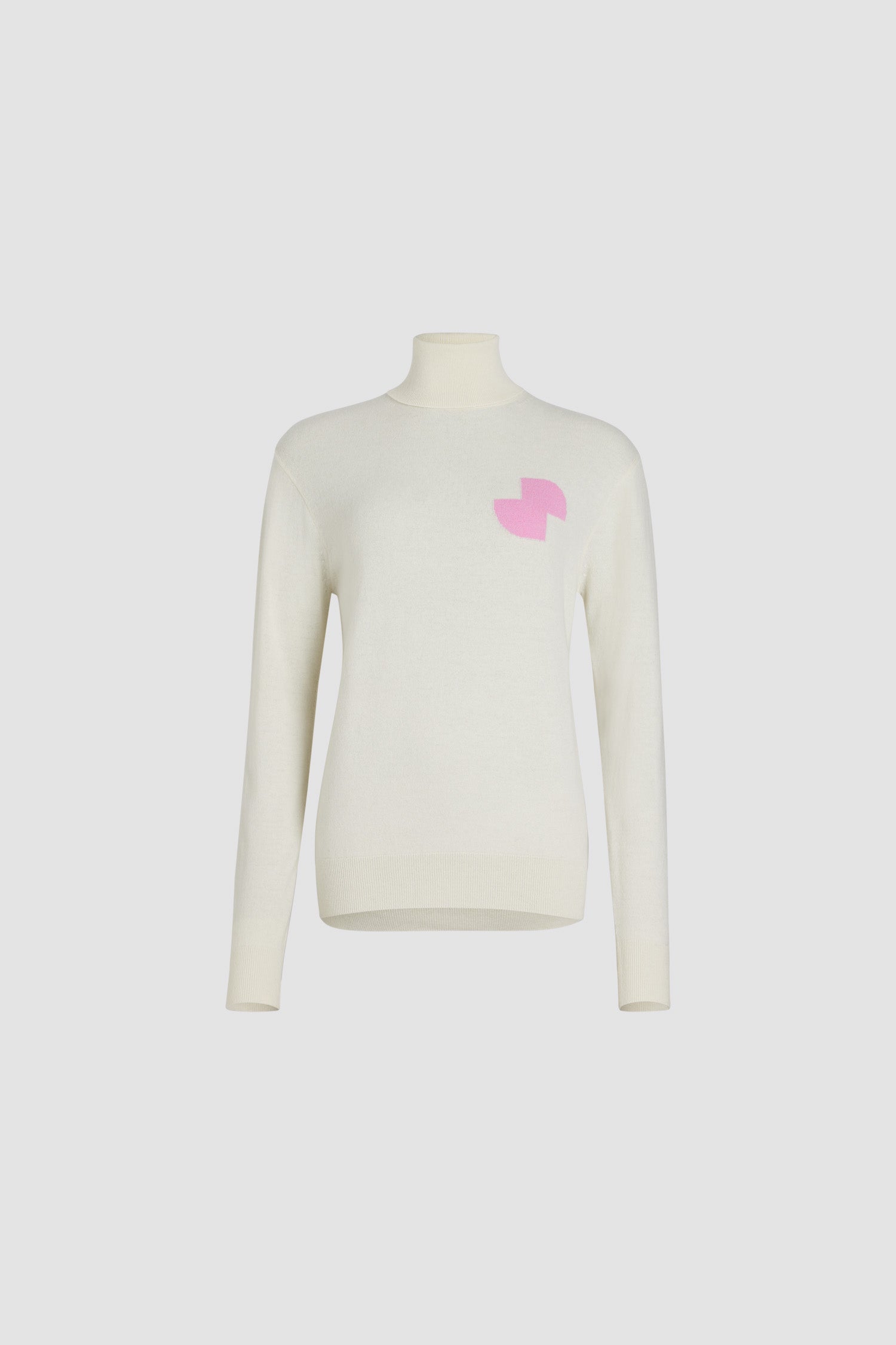 Patou - Dolcevita JP in misto lana e cachemire ecosostenibile - White - Maglione in misto lana e cashmere ecosostenibile bianco. Vestibilità morbida. Collo a dolcevita. JP stilizzato sul petto.