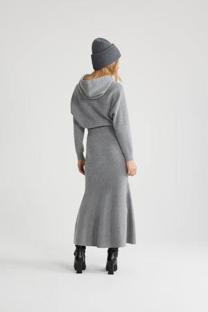 Peplum skirt in sustainable wool and cashmere blend