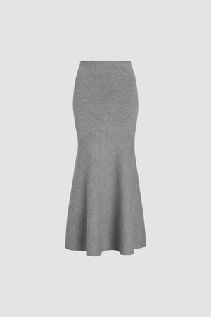 Peplum skirt in sustainable wool and cashmere blend