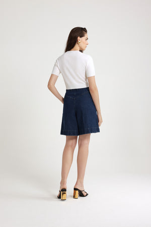 Maglione corto con logo Patou in misto lana merino