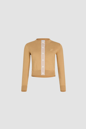 Cardigan con monogramma JP in maglia di cotone