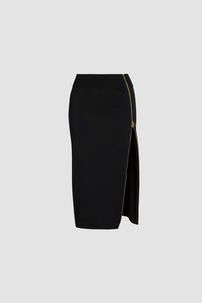 スカート PATOU Women Mid Skirts SK037 BLACK Patou | Volume midi skirt in satin
