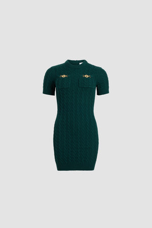 Cable mini dress in wool and cashmere