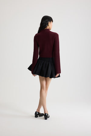 Scarf collar jumper in wool and cashmere