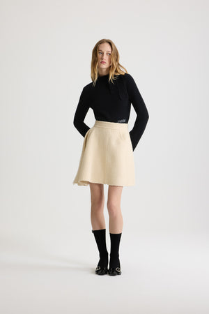 Pullover mit Schalkragen aus Wolle und Kaschmir