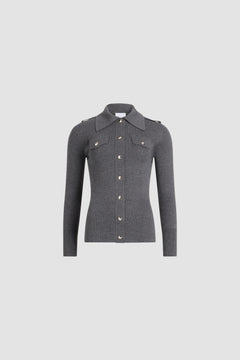 Camicia a costine in lana