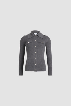 Camicia a costine in lana