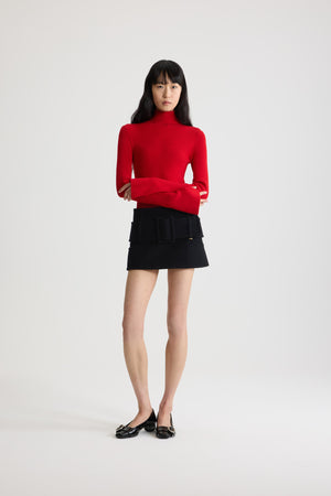 Maglione a costine in misto lana