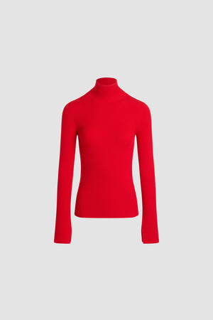 Maglione a costine in misto lana