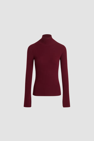 Maglione a costine in misto lana