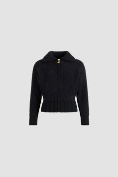 Bomber bouclé in misto lana e alpaca