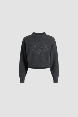 Pull en laine et cachemire avec logo Patou et monogramme JP brodés