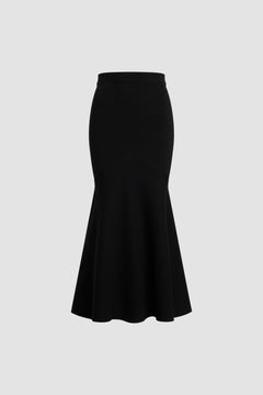 Gonna midi a sirena in lana e cashmere